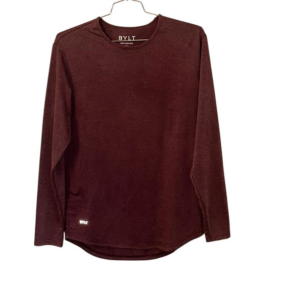 BYLT Basics Snow Wash DCLS Long Sleeve T Shirt Maroon Medium Lightweight Casual - Picture 1 of 7